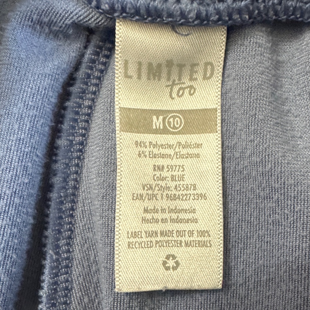 Y2K Limited Too Velour Sparkle Blue Track Pants SZ M (10) - Picture 3 of 5
